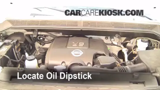 2007 Nissan Titan SE 5.6L V8 Crew Cab Pickup Aceite Controlar nivel de aceite